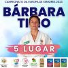 Bárbara Timo em 5º lugar nos Europeus de Judo em França